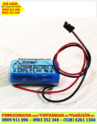 Pin Mitsubishi CR2/3 8.L, Pin nuôi nguồn PLC Mitsubishi CR2/3 8.L lithium 3v chính hãng